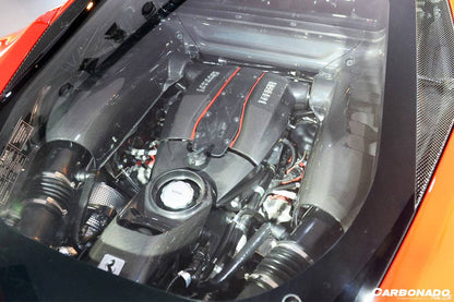 Cubierta de repuesto para motor de fibra de carbono seco Ferrari 488 GTB Spider Carbonado 2015-2020