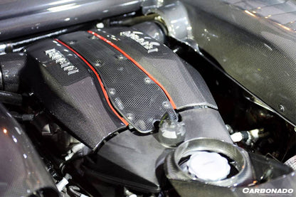 Cubierta de repuesto para motor de fibra de carbono seco Ferrari 488 GTB Spider Carbonado 2015-2020