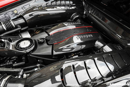Cubierta de repuesto para motor de fibra de carbono seco Ferrari 488 GTB Spider Carbonado 2015-2020