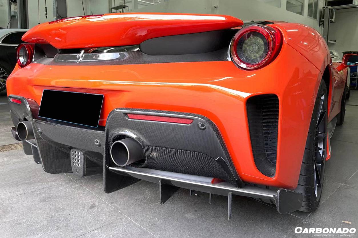 Carbonado 2018-2020 Ferrari 488 Pista OEM Style Part Carbon Fiber Rear Bumper