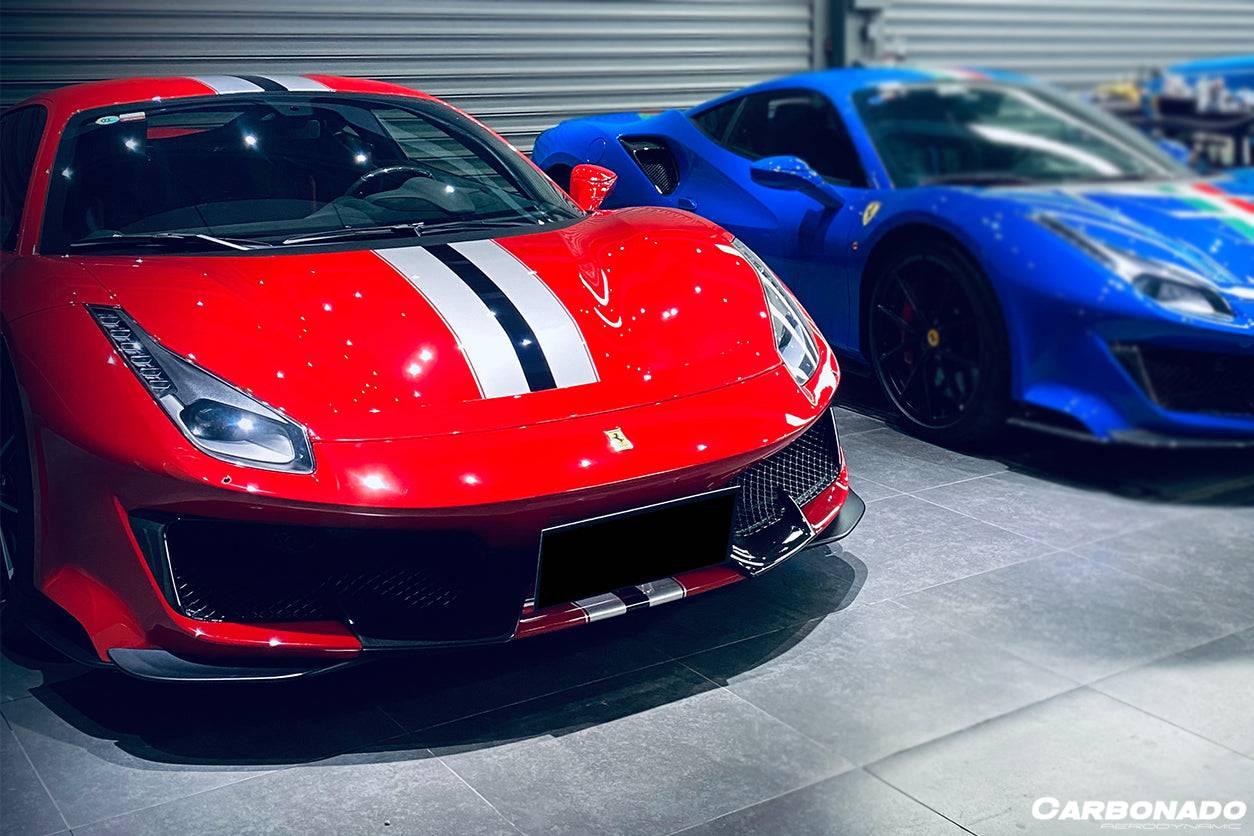 Parachoques delantero de fibra de carbono para Ferrari 488 Pista Carbonado 2018-2020, pieza estilo OEM