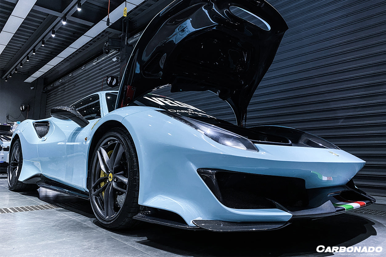 Ferrari 488 GTB Carbonado 2015-2020 | Entradas de aire laterales de fibra de carbono estilo Spider Pista
