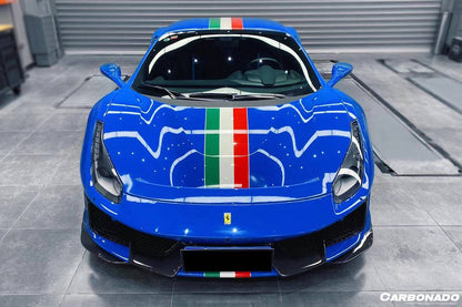 Parachoques delantero de fibra de carbono para Ferrari 488 Pista Carbonado 2018-2020, pieza estilo OEM