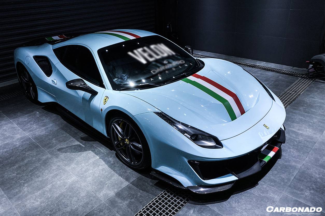 Ferrari 488 GTB Carbonado 2015-2020 | Entradas de aire laterales de fibra de carbono estilo Spider Pista