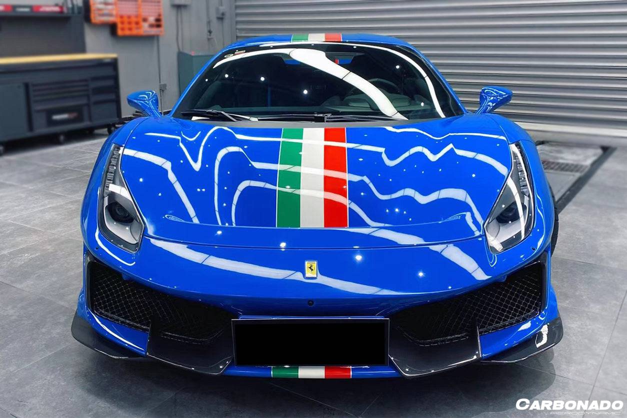 Parachoques delantero de fibra de carbono para Ferrari 488 Pista Carbonado 2018-2020, pieza estilo OEM