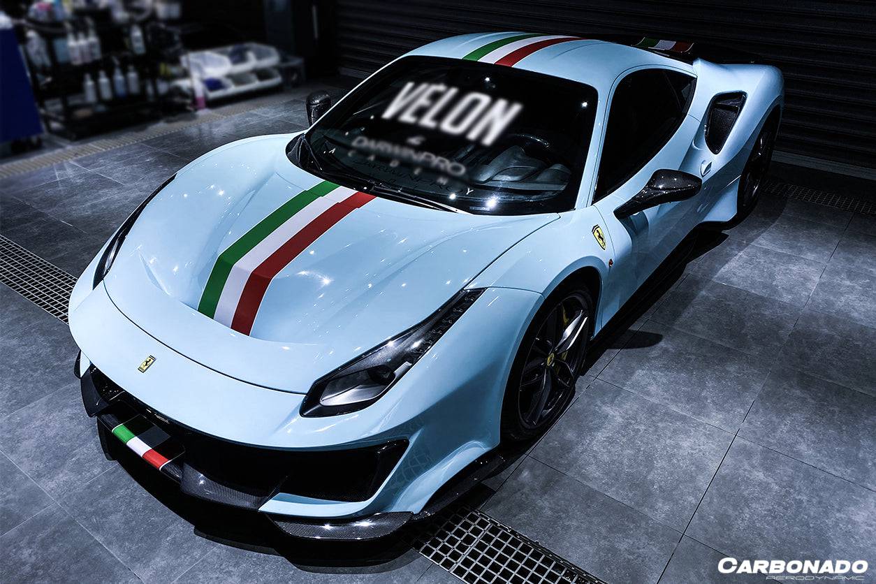 Ferrari 488 GTB Carbonado 2015-2020 | Entradas de aire laterales de fibra de carbono estilo Spider Pista