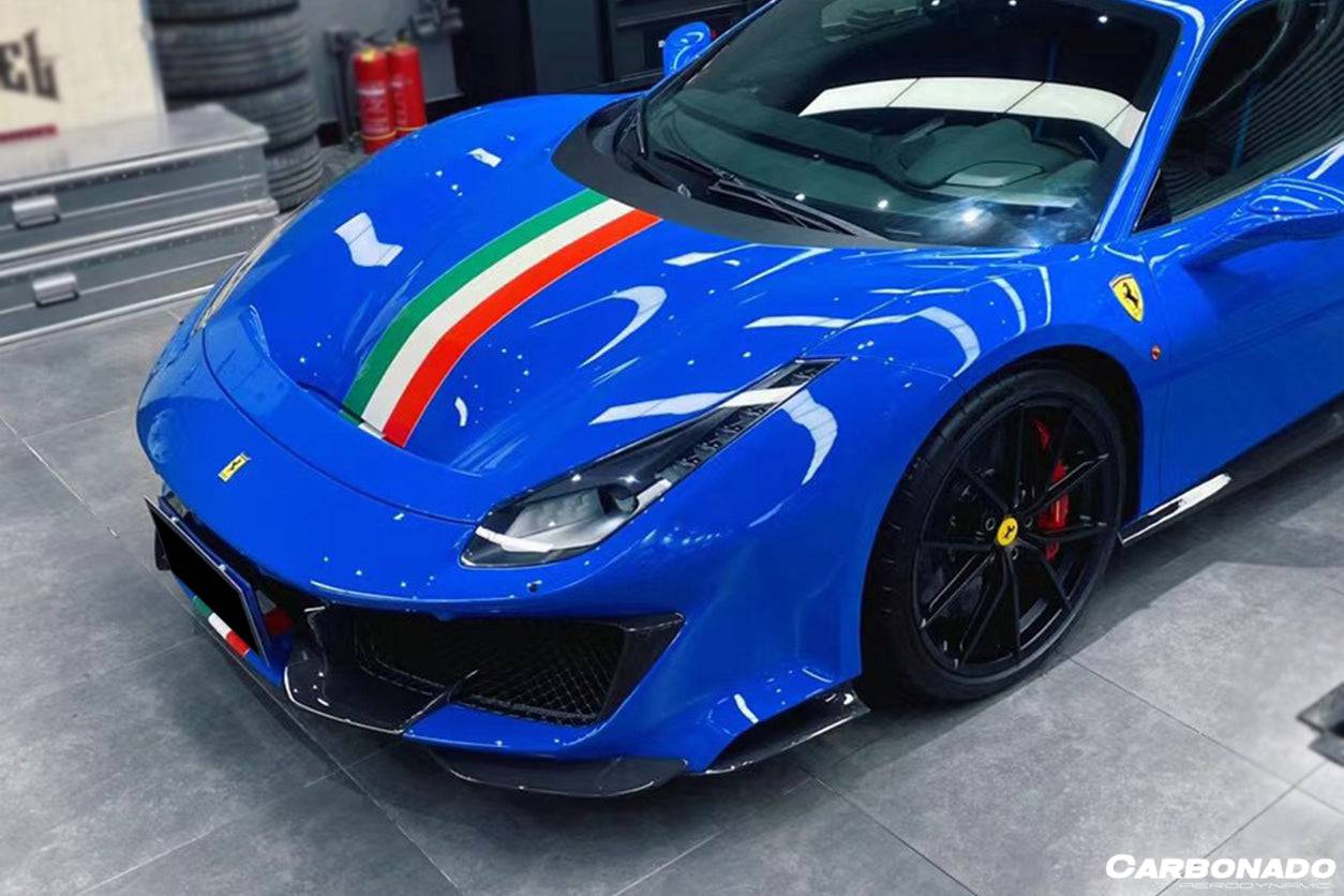 Parachoques delantero de fibra de carbono para Ferrari 488 Pista Carbonado 2018-2020, pieza estilo OEM
