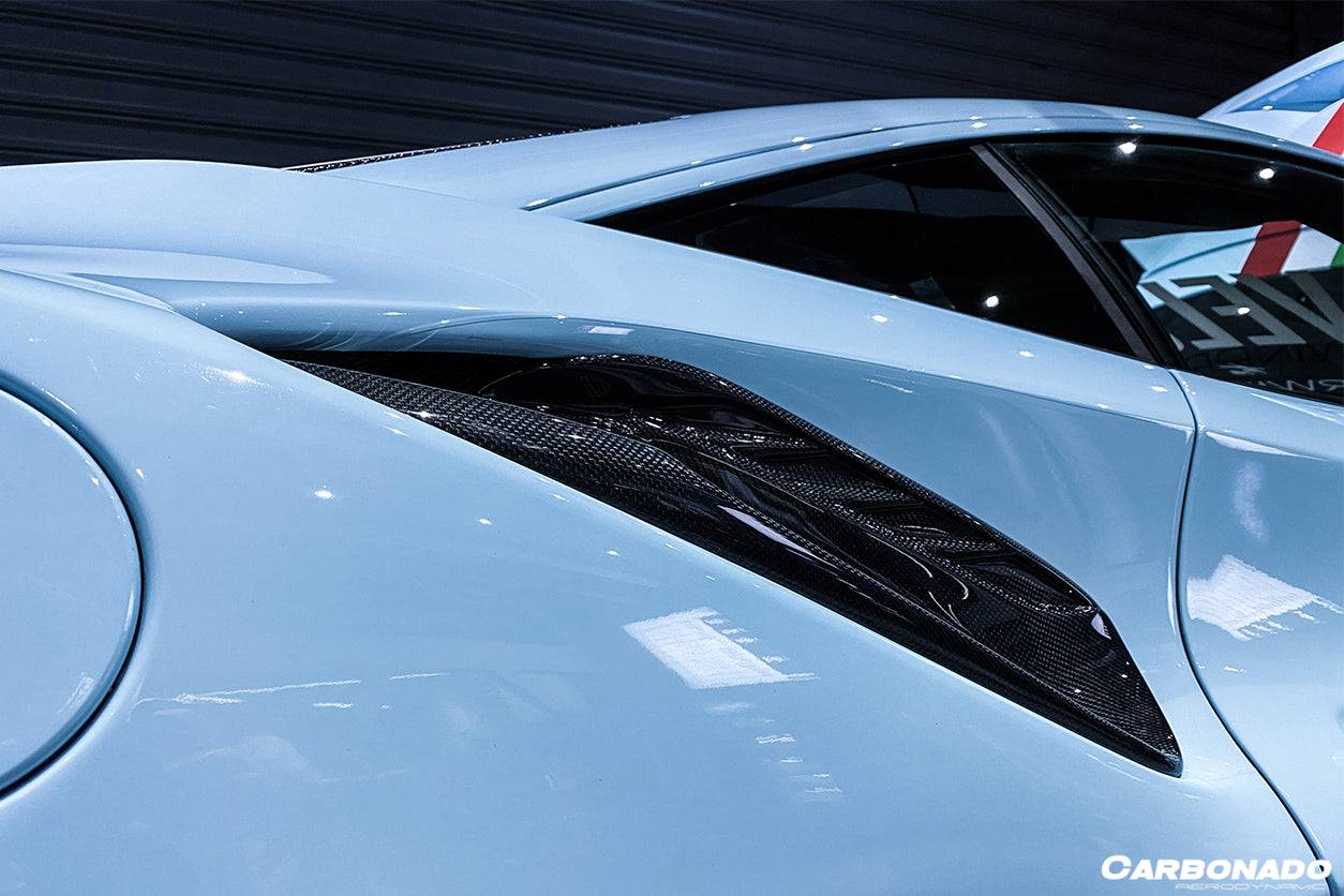Ferrari 488 GTB Carbonado 2015-2020 | Entradas de aire laterales de fibra de carbono estilo Spider Pista