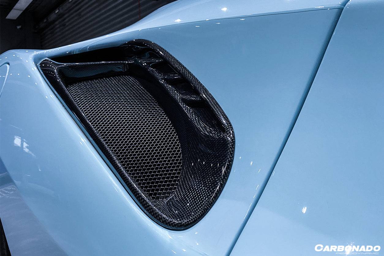 Ferrari 488 GTB Carbonado 2015-2020 | Entradas de aire laterales de fibra de carbono estilo Spider Pista