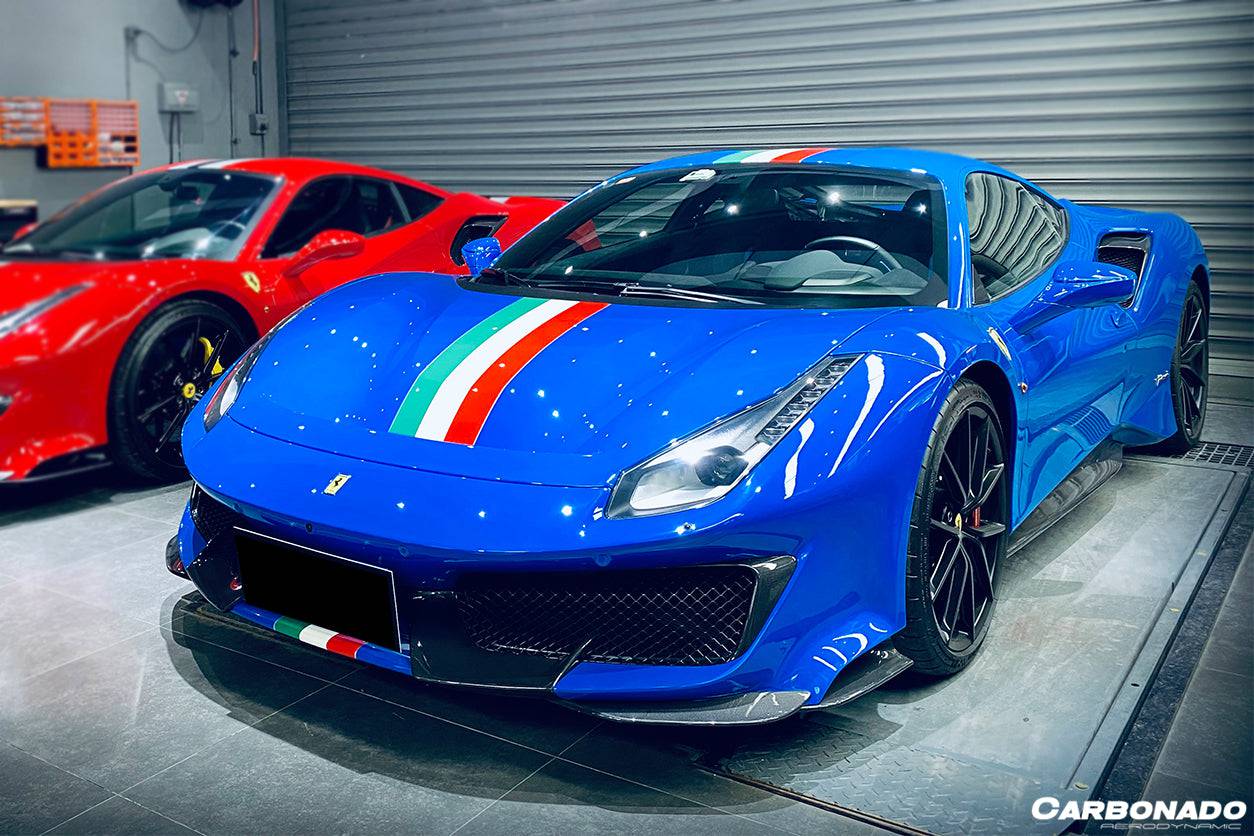 Parachoques delantero de fibra de carbono para Ferrari 488 Pista Carbonado 2018-2020, pieza estilo OEM