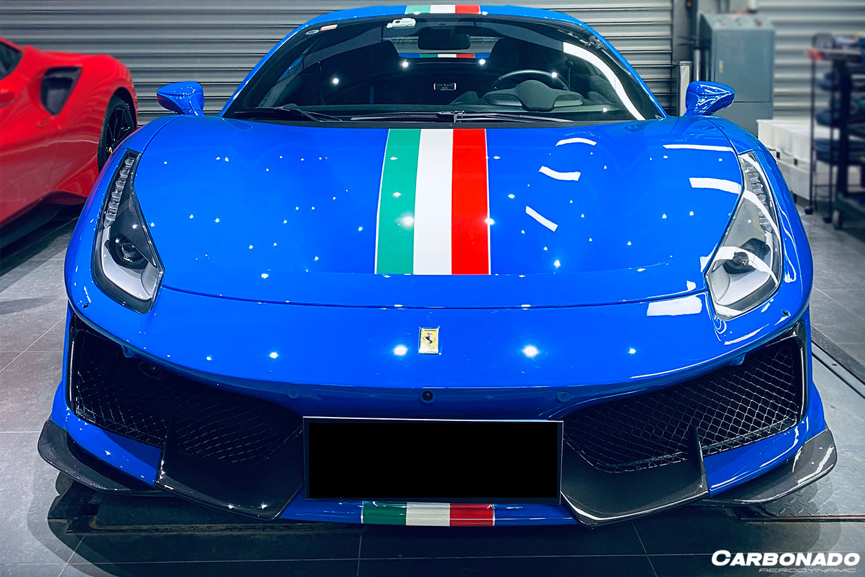 Parachoques delantero de fibra de carbono para Ferrari 488 Pista Carbonado 2018-2020, pieza estilo OEM