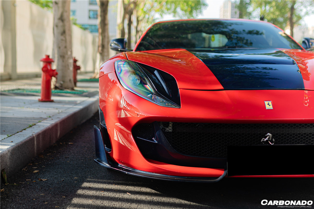 Carbonado 2017-2026 Ferrari 812 Superfast GTS MSY Style DRY Carbon Fiber Front Bumper Air Vent