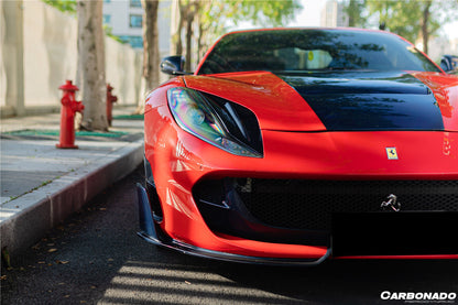 Carbonado 2017-2026 Ferrari 812 Superfast GTS MSY Style DRY Carbon Fiber Front Bumper Air Vent