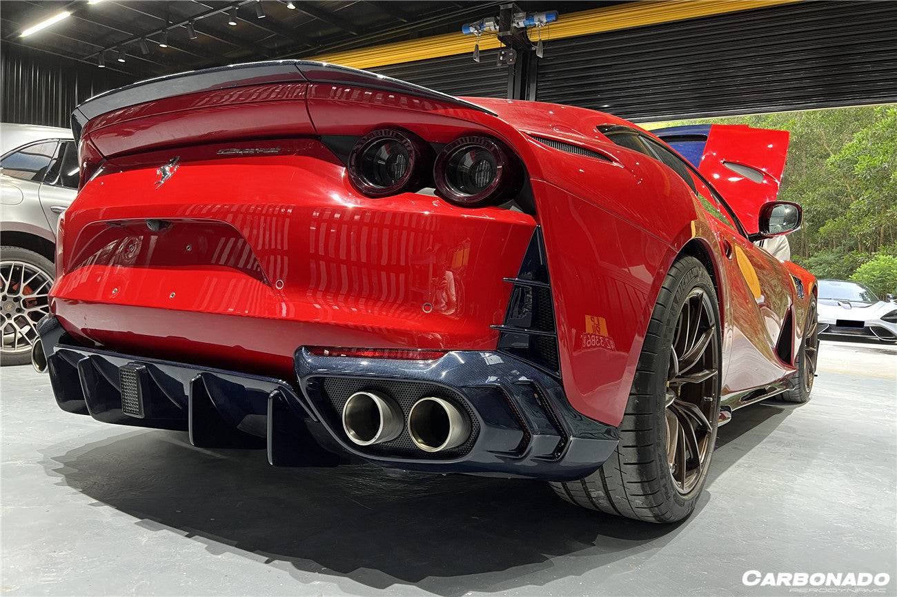 Ventilaciones de parachoques trasero de fibra de carbono secas estilo Ferrari 812 Superfast GTS MSY Carbonado 2017-2026