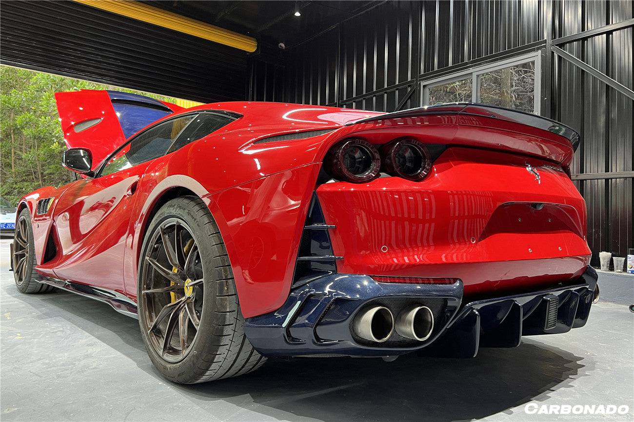 Ventilaciones de parachoques trasero de fibra de carbono secas estilo Ferrari 812 Superfast GTS MSY Carbonado 2017-2026