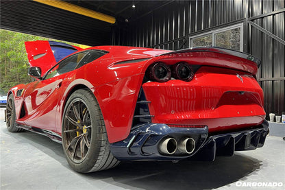 Ventilaciones de parachoques trasero de fibra de carbono secas estilo Ferrari 812 Superfast GTS MSY Carbonado 2017-2026