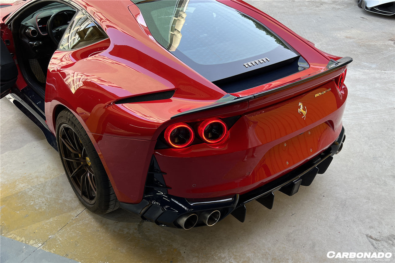 Carbonado 2017-2026 Ferrari 812 Superfast OE Style DRY Carbon Fiber Rear Bonnet Lower Insert