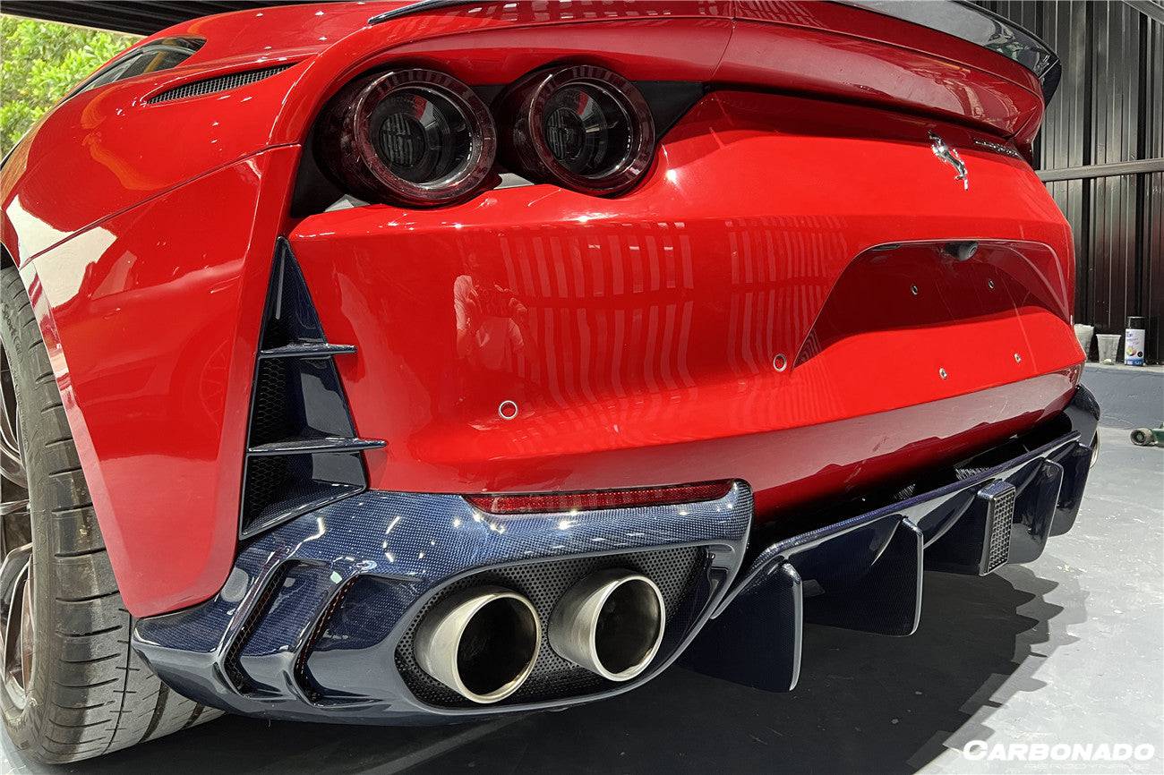 Ventilaciones de parachoques trasero de fibra de carbono secas estilo Ferrari 812 Superfast GTS MSY Carbonado 2017-2026
