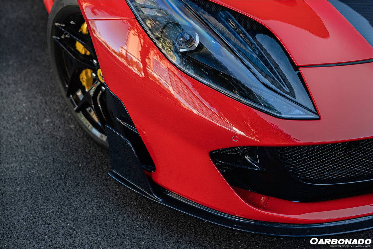 Carbonado 2017-2026 Ferrari 812 Superfast GTS MSY Style DRY Carbon Fiber Front Bumper Air Vent