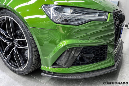 Carbonado 2013-2018 Audi RS6 Avant OE Style Carbon Fiber Front Bumper Caps