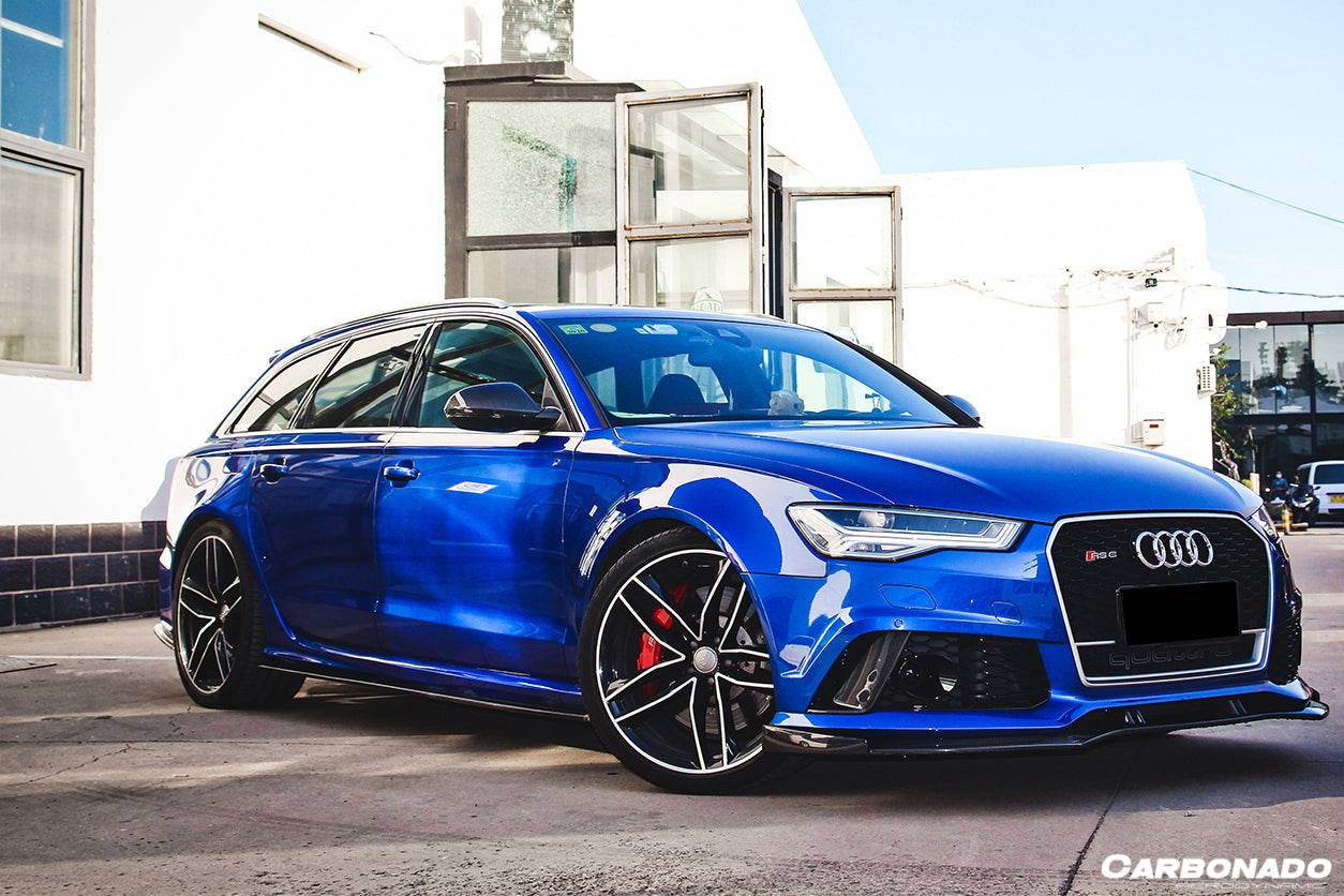 Carbonado 2013-2018 Audi RS6 Avant OE Style Carbon Fiber Front Bumper Caps