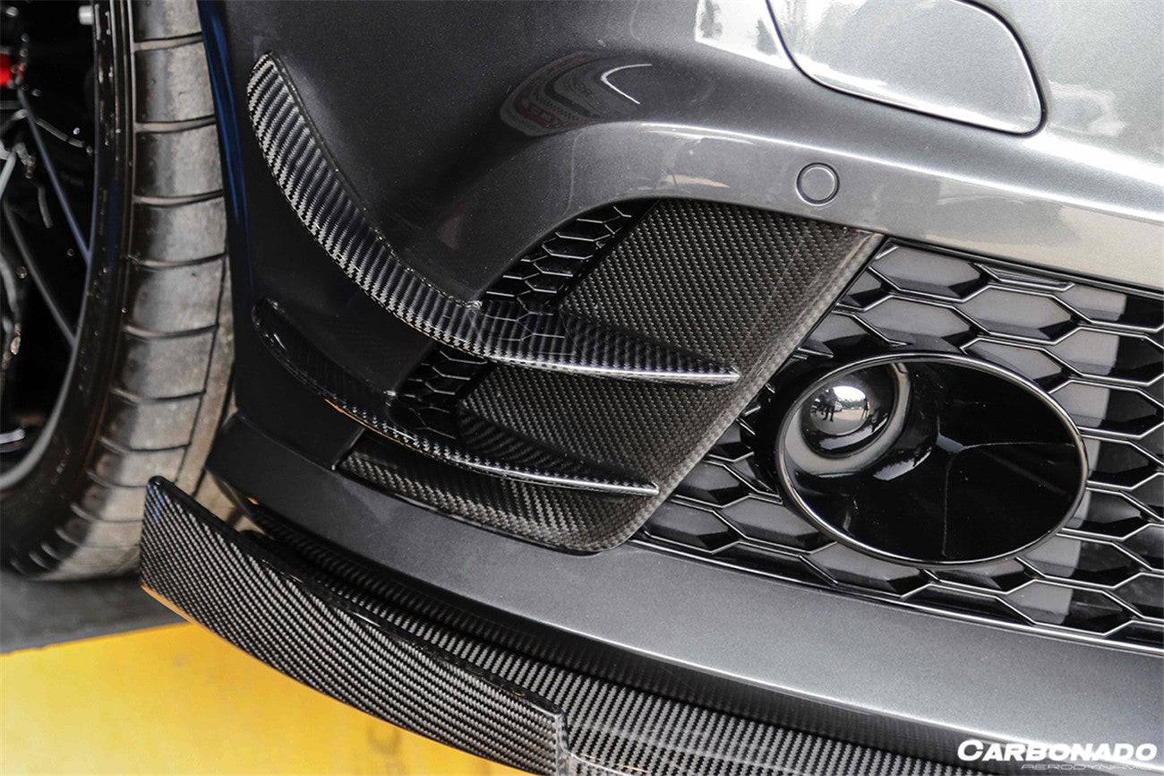 Tapas de ventilación de parachoques delantero de fibra de carbono estilo BS para Audi RS6 C7 Avant Carbonado 2013-2018
