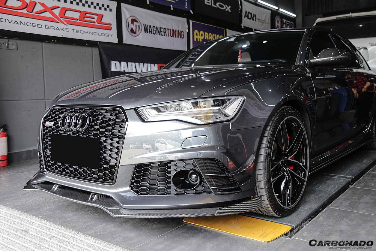 Tapas de ventilación de parachoques delantero de fibra de carbono estilo BS para Audi RS6 C7 Avant Carbonado 2013-2018
