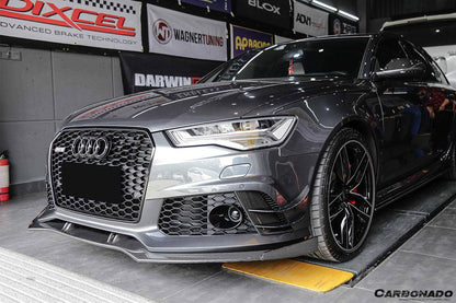 Tapas de ventilación de parachoques delantero de fibra de carbono estilo BS para Audi RS6 C7 Avant Carbonado 2013-2018