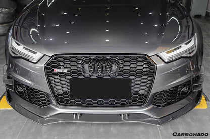 Tapas de ventilación de parachoques delantero de fibra de carbono estilo BS para Audi RS6 C7 Avant Carbonado 2013-2018