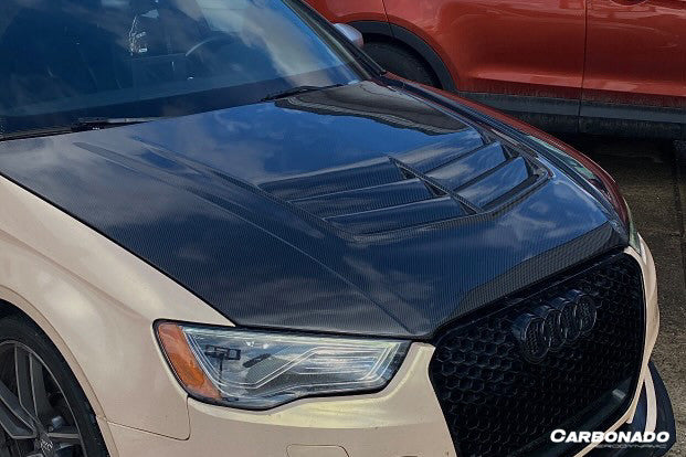 Carbonado BKSS Style Carbon Fiber Hood | 2017-2020 Audi RS3 S3 A3 Sedan