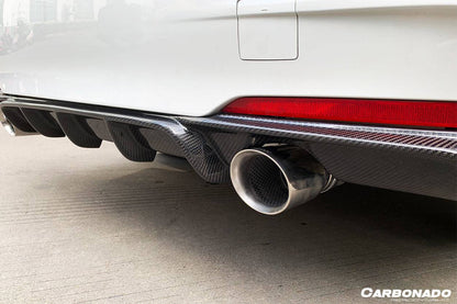 Carbonado 2013-2019 BMW 3 Series F30 F35 MP Style Carbon Fiber Dual Exhaust Rear Lip (For M-Tech Only)