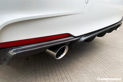 Carbonado 2013-2019 BMW 3 Series F30 F35 MP Style Carbon Fiber Dual Exhaust Rear Lip (For M-Tech Only)