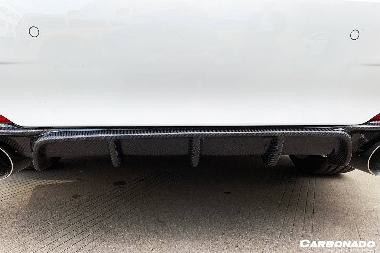 Carbonado 2013-2019 BMW 3 Series F30 F35 MP Style Carbon Fiber Dual Exhaust Rear Lip (For M-Tech Only)