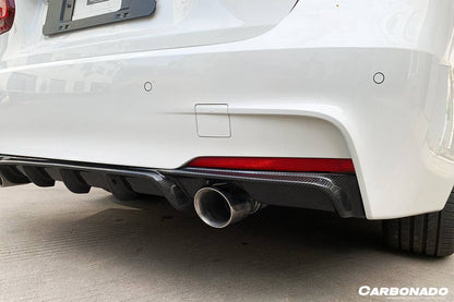 Carbonado 2013-2019 BMW 3 Series F30 F35 MP Style Carbon Fiber Dual Exhaust Rear Lip (For M-Tech Only)