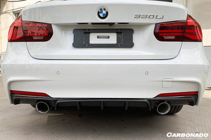 Carbonado 2013-2019 BMW 3 Series F30 F35 MP Style Carbon Fiber Dual Exhaust Rear Lip (For M-Tech Only)