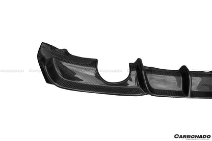 Carbonado 2013-2019 BMW 3 Series F30 F35 MP Style Carbon Fiber Dual Exhaust Rear Lip (For M-Tech Only)