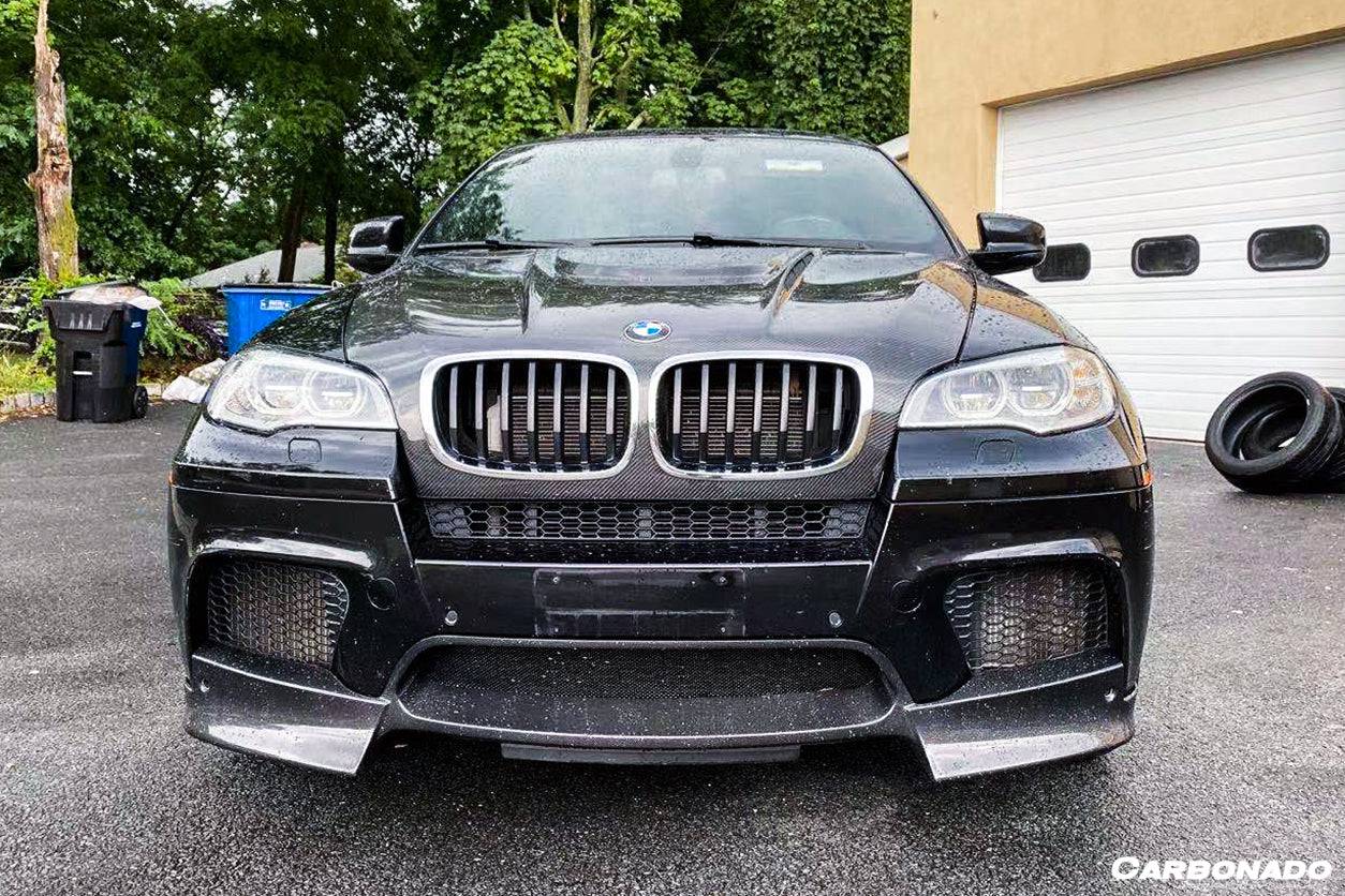 Carbonado 2009-2014 BMW E70 E71 X5M X6M AK Style Carbon Fiber Front Lip