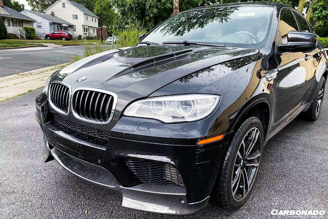 Carbonado 2009-2014 BMW E70 E71 X5M X6M AK Style Carbon Fiber Front Lip