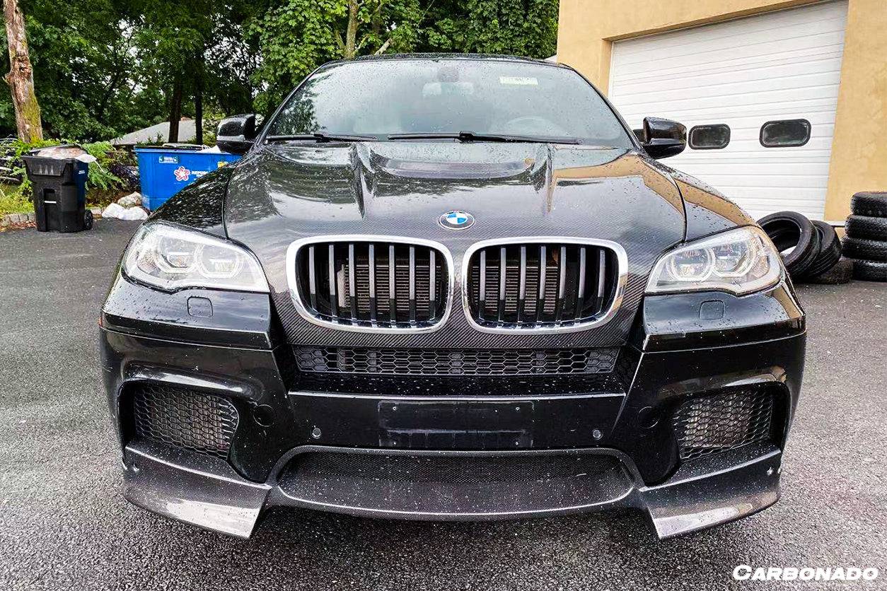 Carbonado 2009-2014 BMW E70 E71 X5M X6M AK Style Carbon Fiber Front Lip