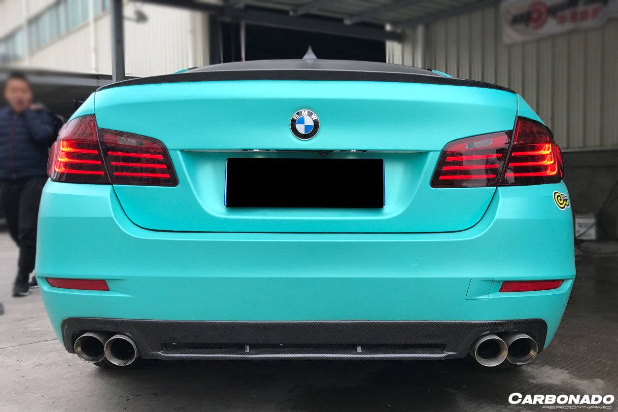 Carbonado 2011-2016 BMW F10 F18 5 Series HM Style Carbon Fiber Rear Lip (Can Not Fit MT Rear bumper)