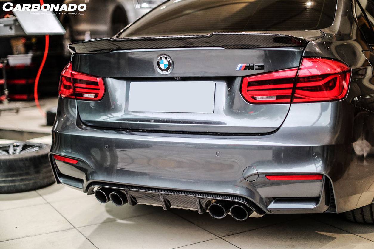 Carbonado 2014-2020 BMW M3 F80   3 Series F30 F35 VRS Style Carbon Fiber Trunk Spoiler