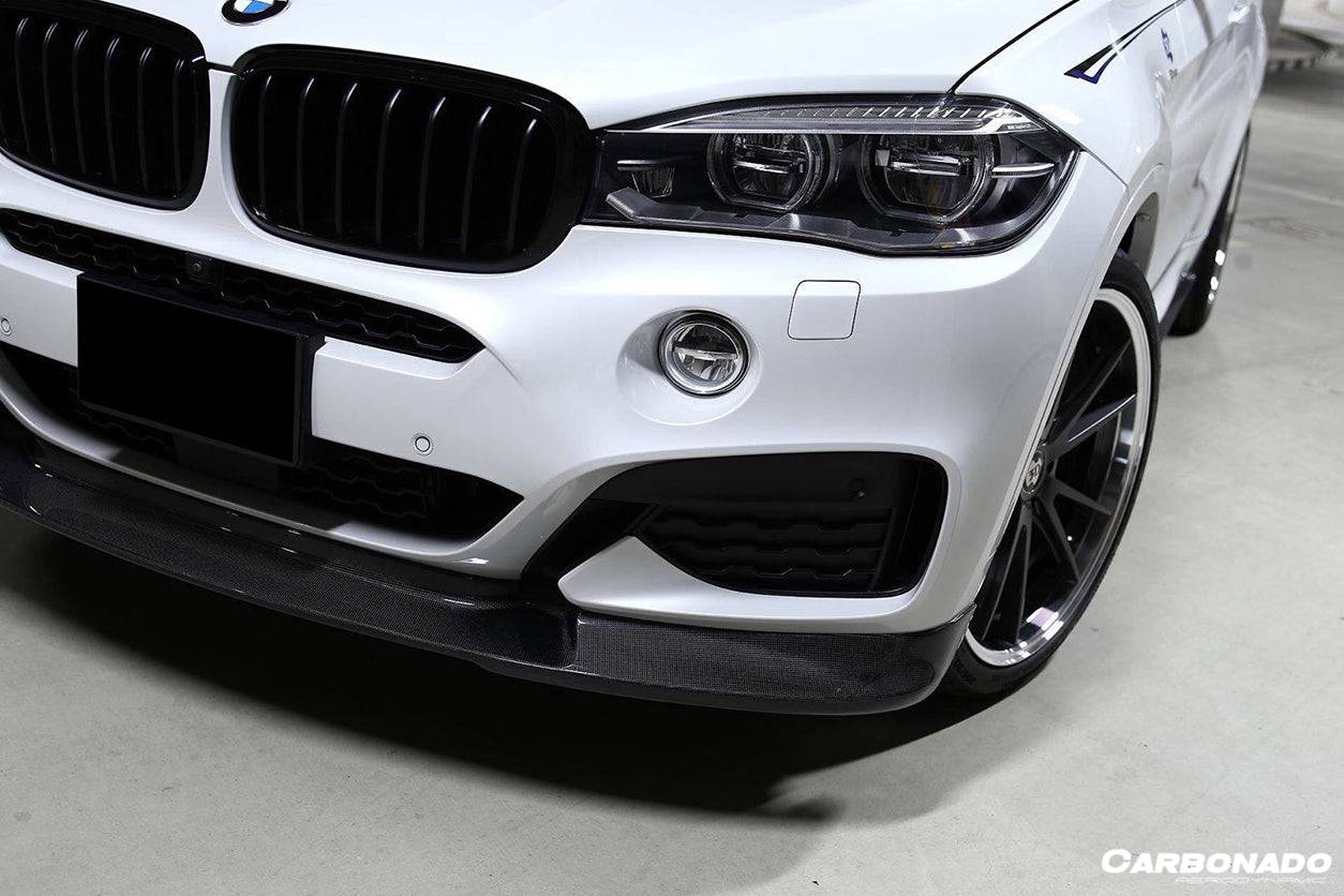 Borde delantero de fibra de carbono estilo 3D M-TECH para BMW X6 F16 2014-2019