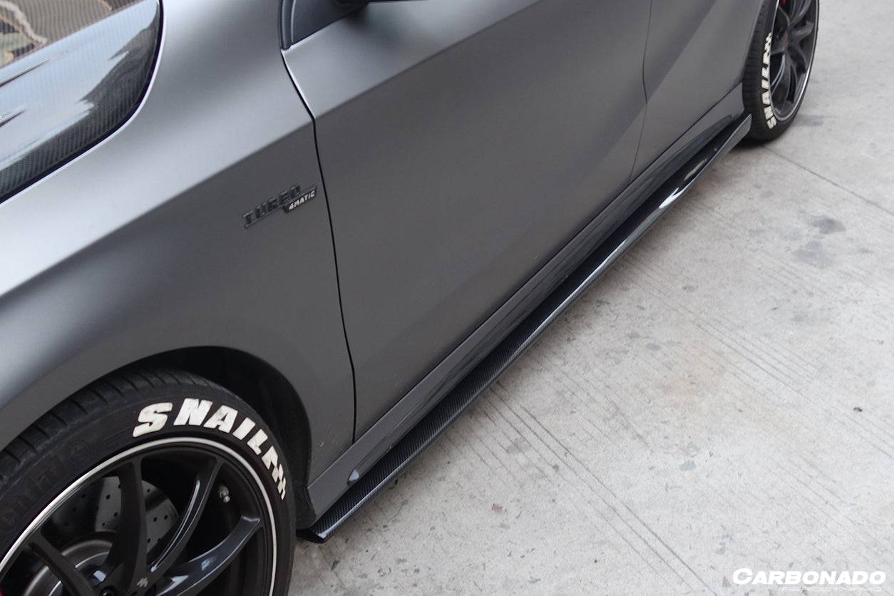 Faldones laterales de fibra de carbono estilo Mercedes Benz W176 A45 AMG RZS Carbonado 2016-2018
