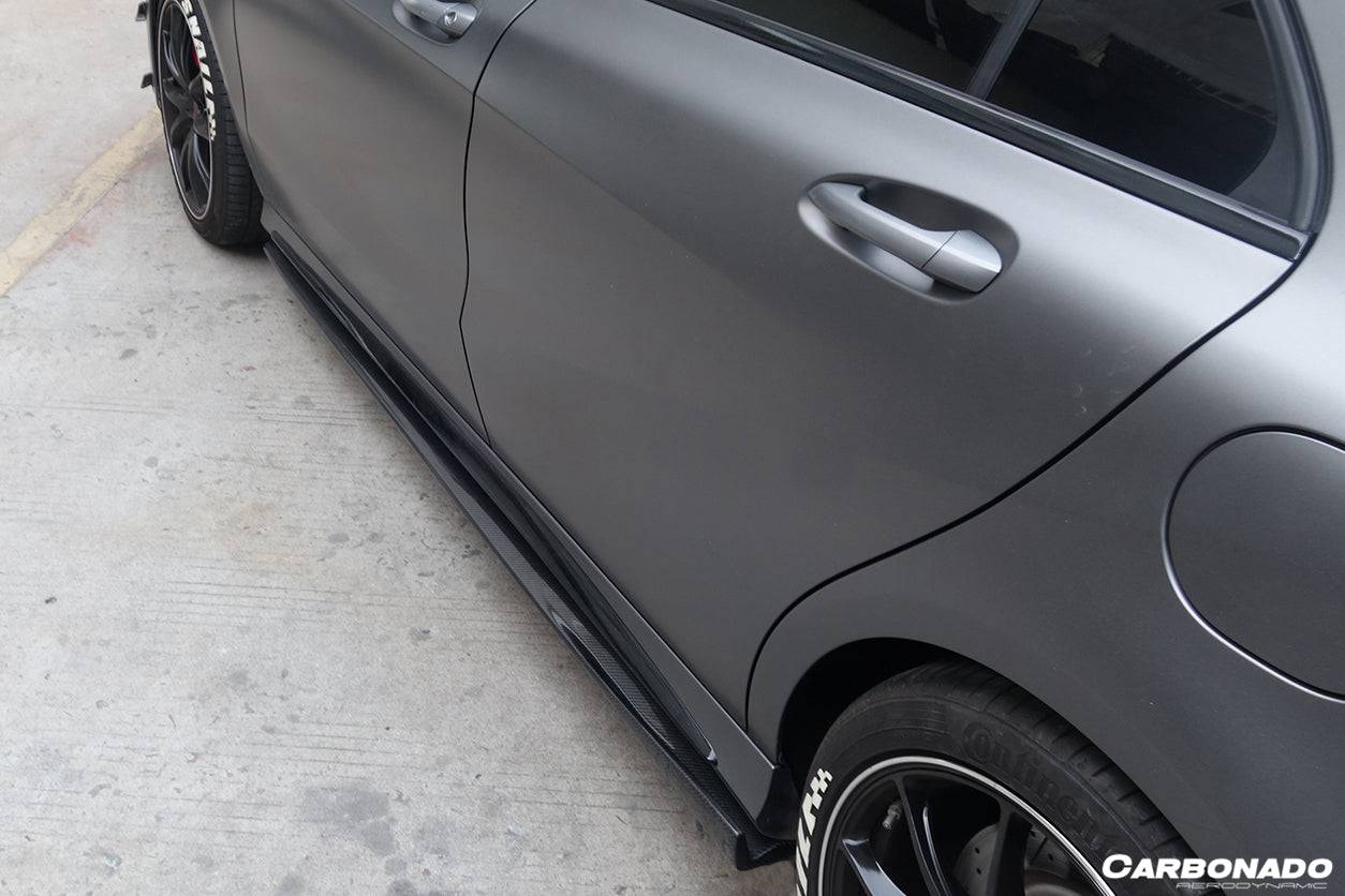 Faldones laterales de fibra de carbono estilo Mercedes Benz W176 A45 AMG RZS Carbonado 2016-2018