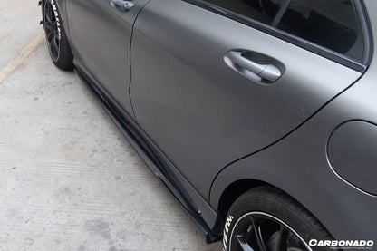 Faldones laterales de fibra de carbono estilo Mercedes Benz W176 A45 AMG RZS Carbonado 2016-2018