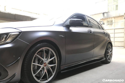 Faldones laterales de fibra de carbono estilo Mercedes Benz W176 A45 AMG RZS Carbonado 2016-2018