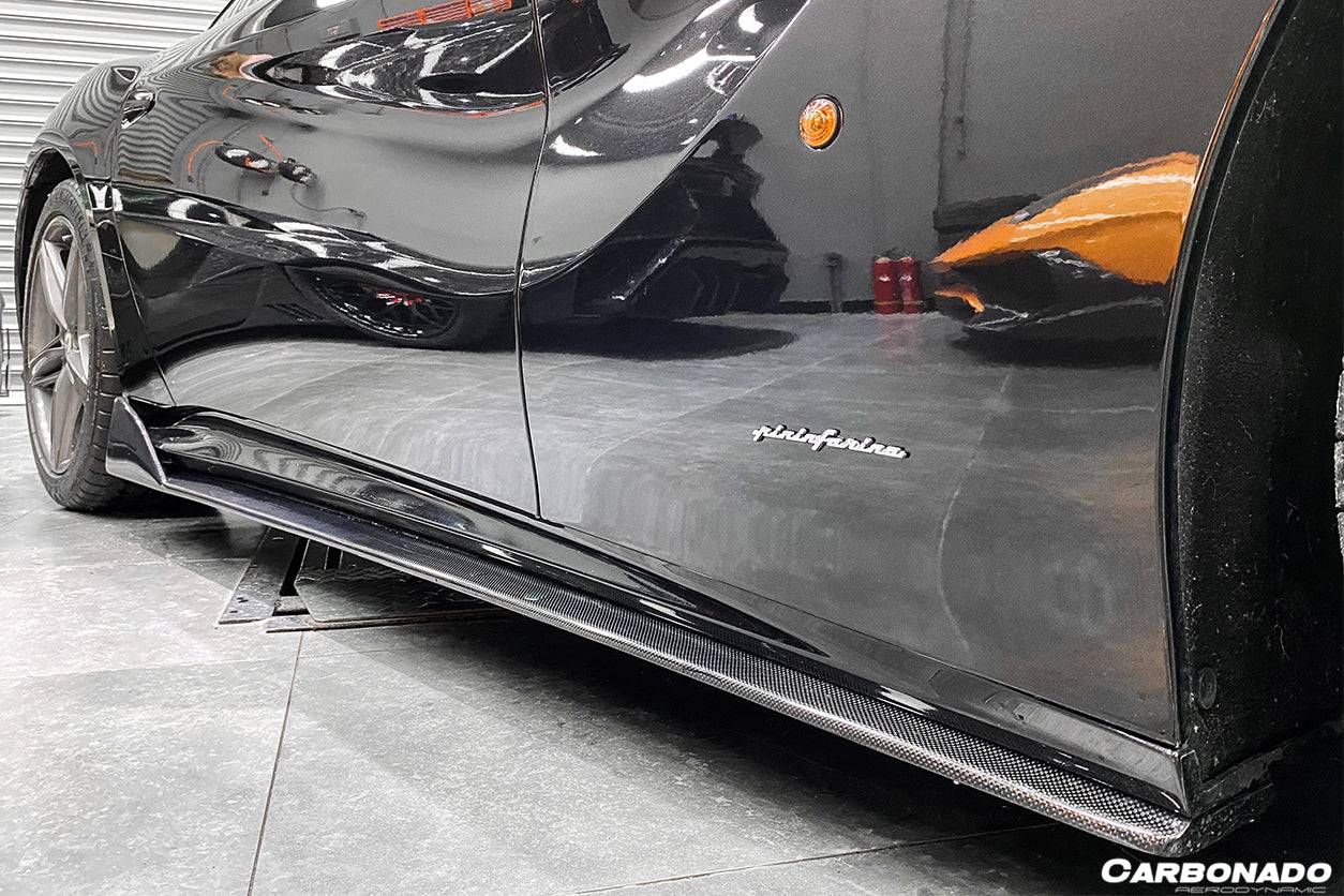 Faldones laterales de fibra de carbono estilo DC para Ferrari F12 Berlinetta Carbonado 2012-2017