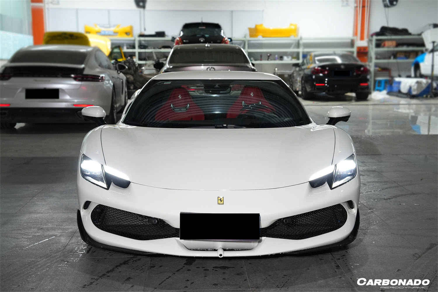 Carbonado AF Style Dry Carbon Fiber Front Lip Splitter | 2022-UP Ferrari 296 GTB