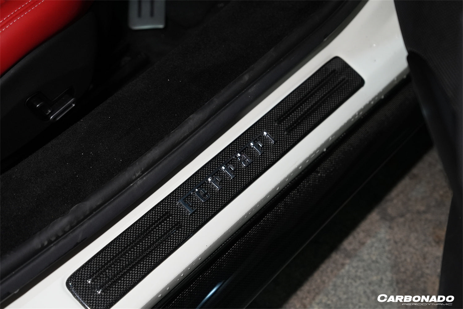 Carbonado OEM Style Dry Carbon Fiber Door Sills Steps Cover | 2022-2025 Ferrari 296