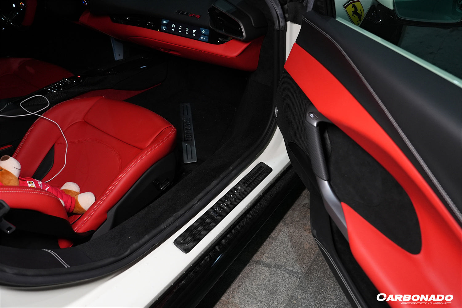 Carbonado OEM Style Dry Carbon Fiber Door Sills Steps Cover | 2022-2025 Ferrari 296